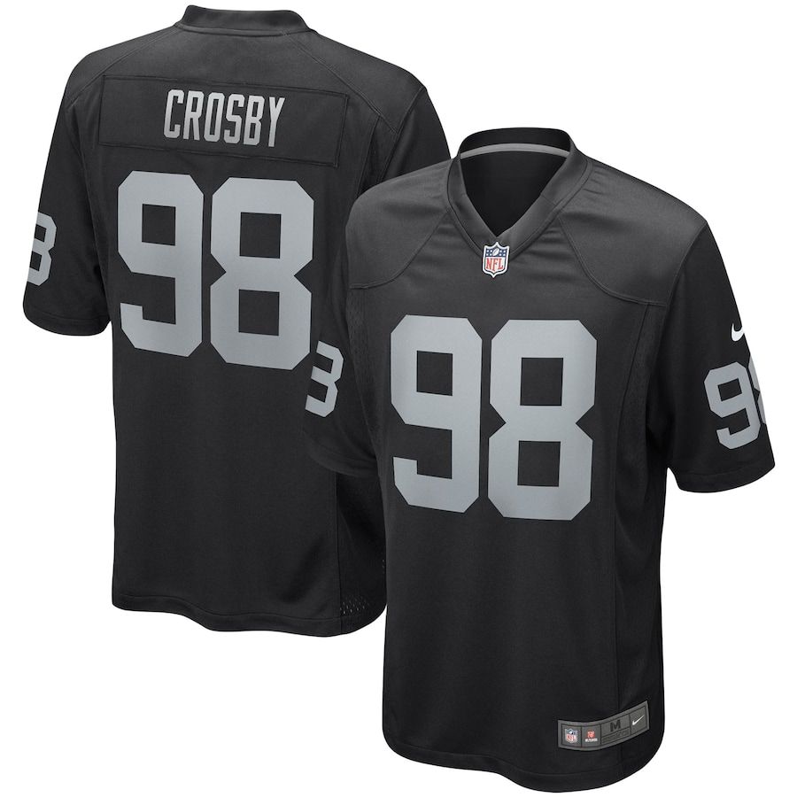 Men Oakland Raiders #98 Maxx Crosby Nike Black Game Player NFL Jersey